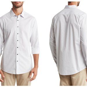 NWT Rodd & Gunn White with Blue Dots Men's Dress Shirt, XXXL Sport Fit